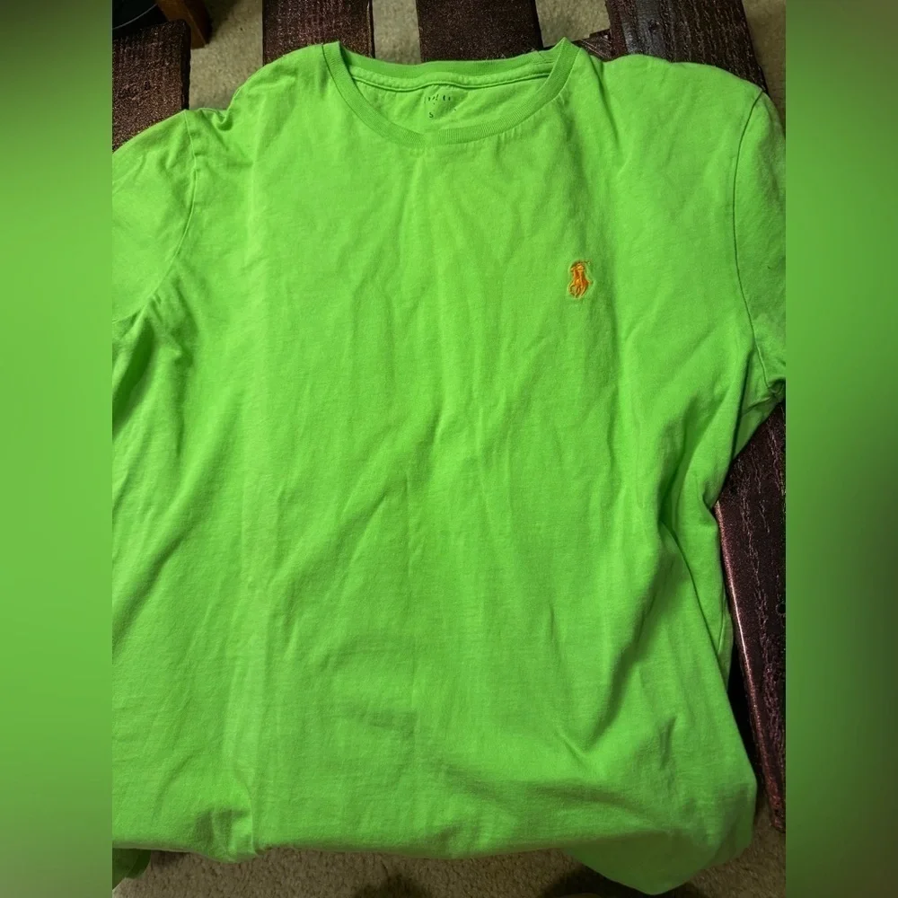 Polo by Ralph Lauren Unisex Vibrant Lime Green Short Sleeve Tee W/ Crew Neck-SM